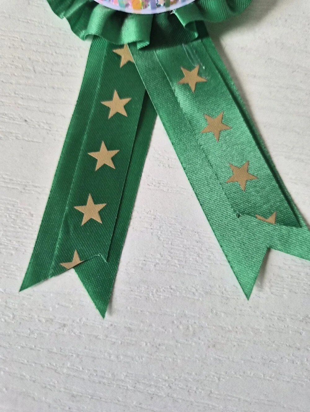 Source Unknown It's My Birthday Green Ribbon Badge with Gold Stars